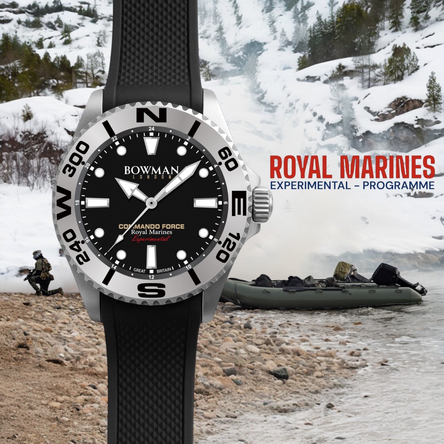 RM-X CDO NAVIGATOR | Royal Marines | Stainless Steel | Black
