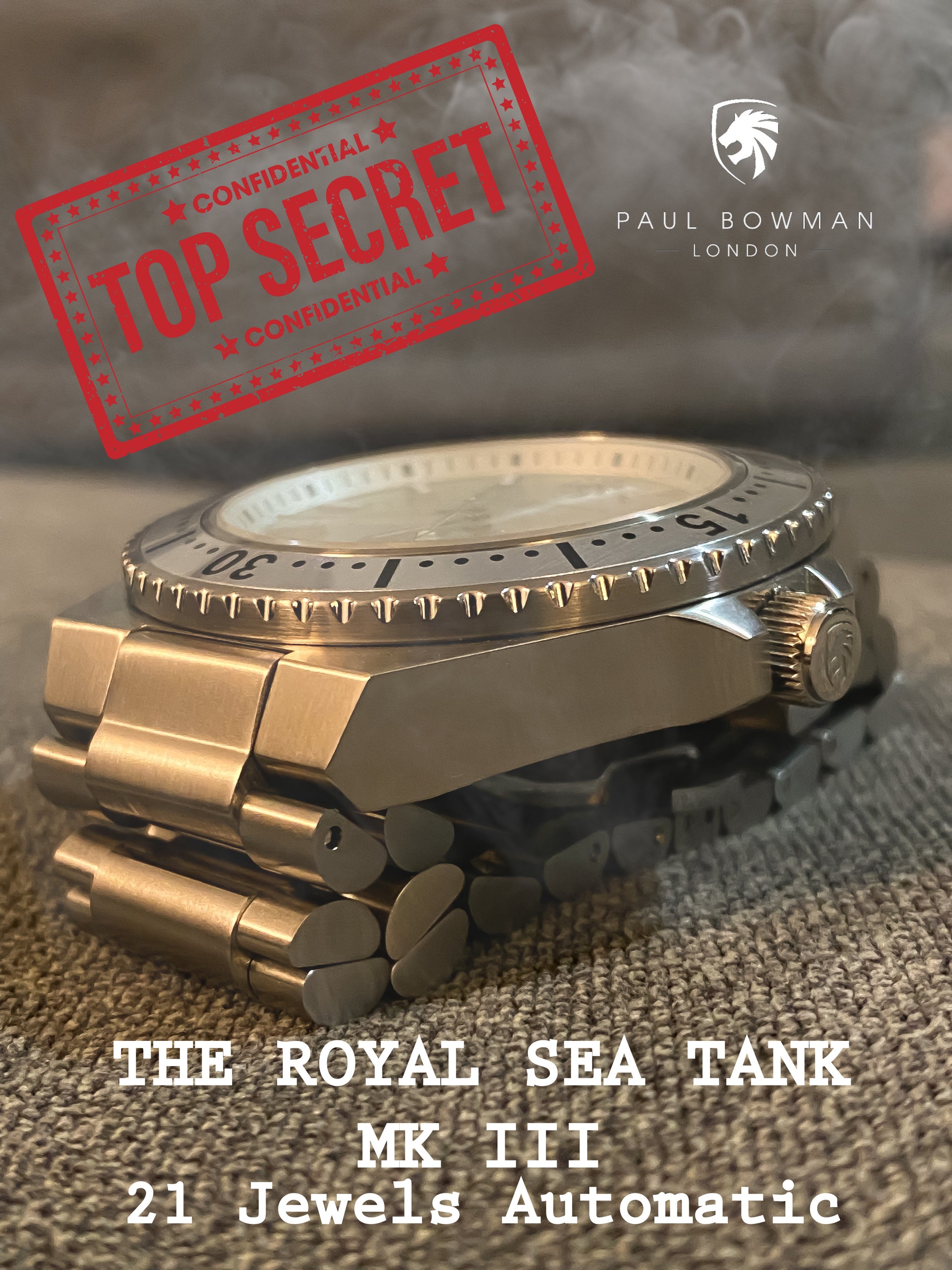 The Royal Sea Tank MKIII - 21 Jewels Automatic Watch, 20ATM, Sapphire crystal